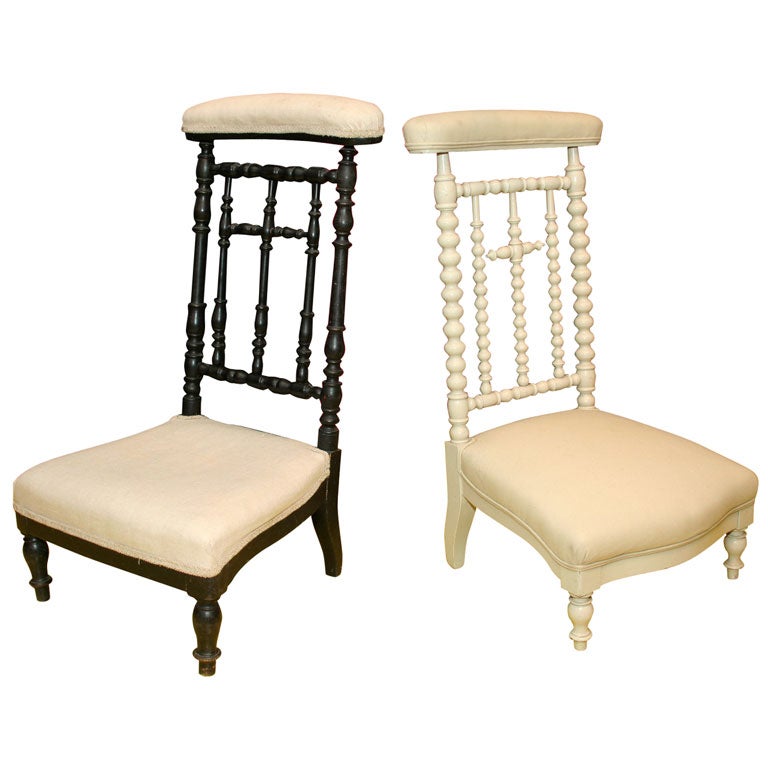 Pair of Prie Dieu Italian Low Chairs