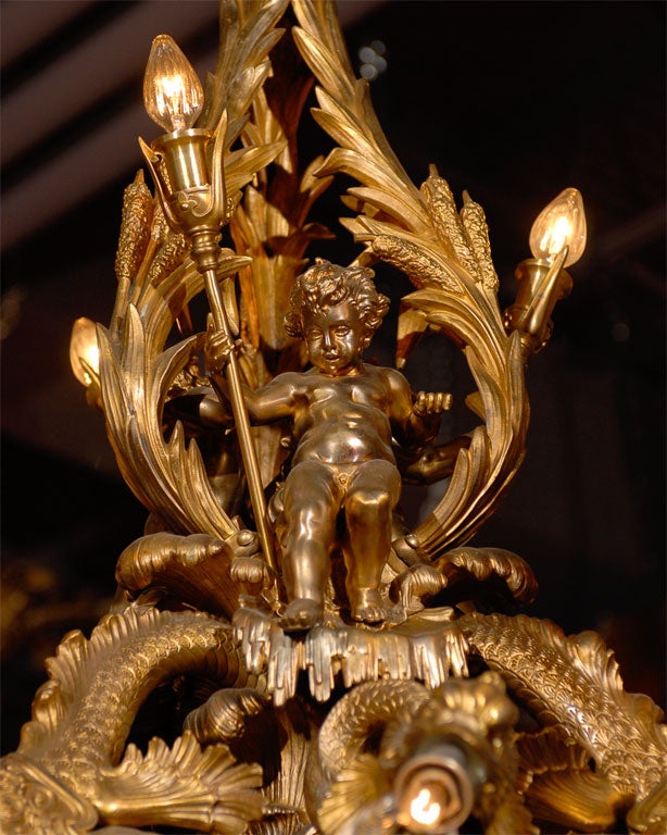 Ormolu A Superb Gilt Bronze Rocailli Chandelier For Sale