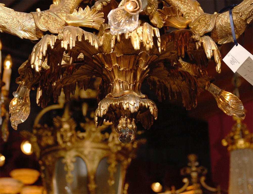 A Superb Gilt Bronze Rocailli Chandelier For Sale 1