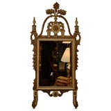 Antique Italian Neoclassical Painted & Silver Gilt Mirror ca. 1790