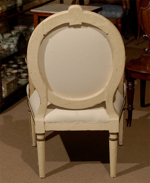 Italian Neoclassical Fauteuil in Painted Finish ca. 1780 5