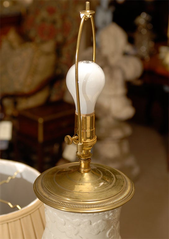 Blanc de Chine Vase with Ormalu Mounts, wired as a lamp 3