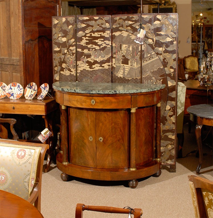 Large Empire Period Mahogany Demi-lune Buffet ca. 1810