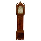 English Mahogany Tallcase Clock with Painted Face ca. 1800