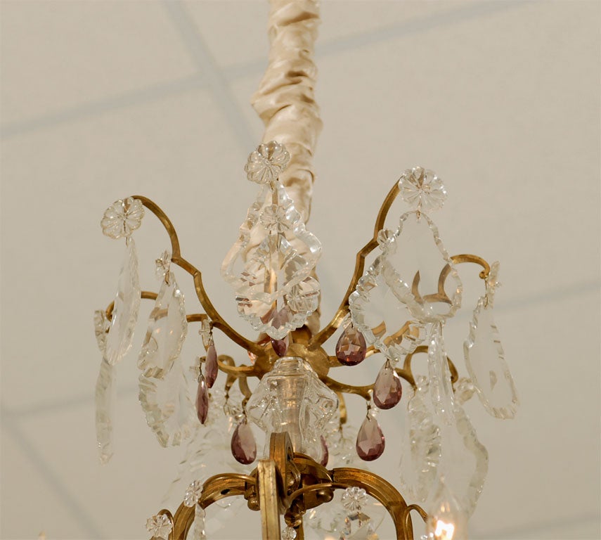 French Louis XV Style Bronze & Crystal Chandelier, 19th Century 1