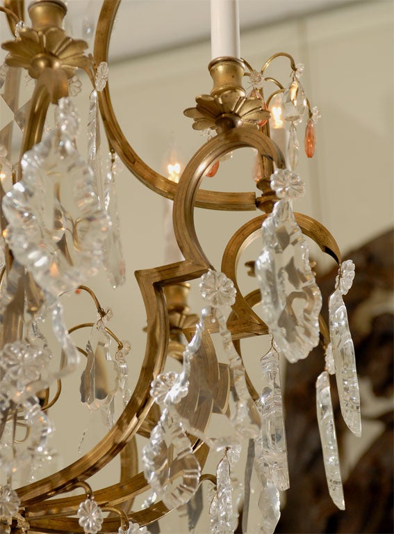 French Louis XV Style Bronze & Crystal Chandelier, 19th Century 2