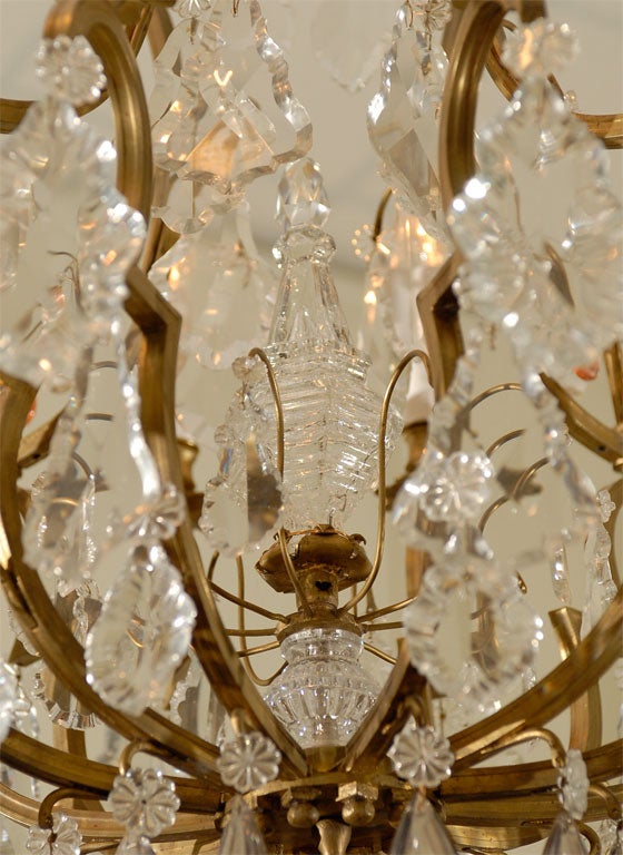 French Louis XV Style Bronze & Crystal Chandelier, 19th Century 3