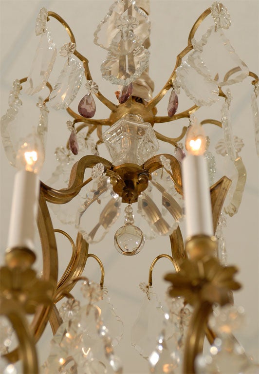 French Louis XV Style Bronze & Crystal Chandelier, 19th Century 5
