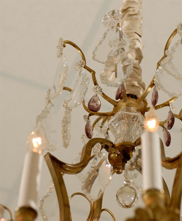French Louis XV Style Bronze & Crystal Chandelier, 19th Century 6