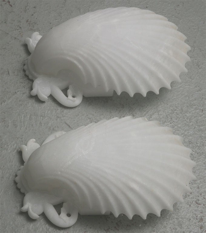 20th Century Pair of Italian Alabaster Shell Plaques