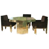 Paul Evans "Cityscape" Dining Table with 6 Arm Chairs