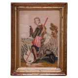 Antique Needlepoint Key Box