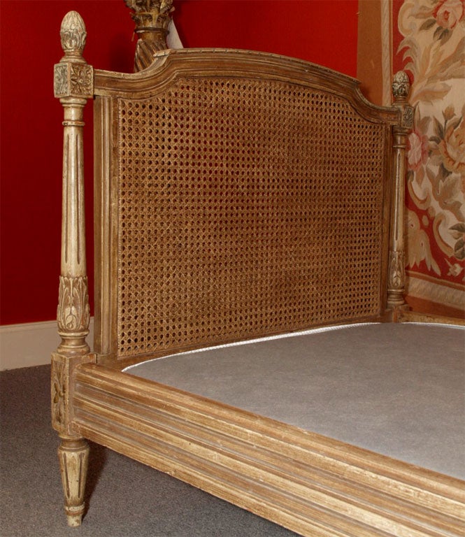 Painted Louis XVI style caned day bed 2