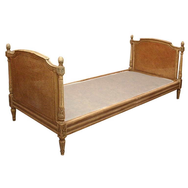 Painted Louis XVI style caned day bed