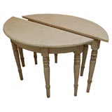 Pair of Swedish Demilune Consoles