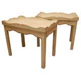 Pair of French Pickled and Distressed 1-Drawer Side Tables