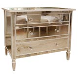 3-Drawer Commode with Antiqued Mirror and Cream Trim