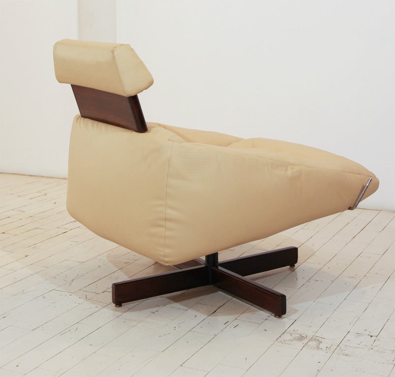 Wood Armchair with Adjustable Headrest by Percival Lafer