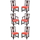 6 Chippendale Revival Dining Chairs