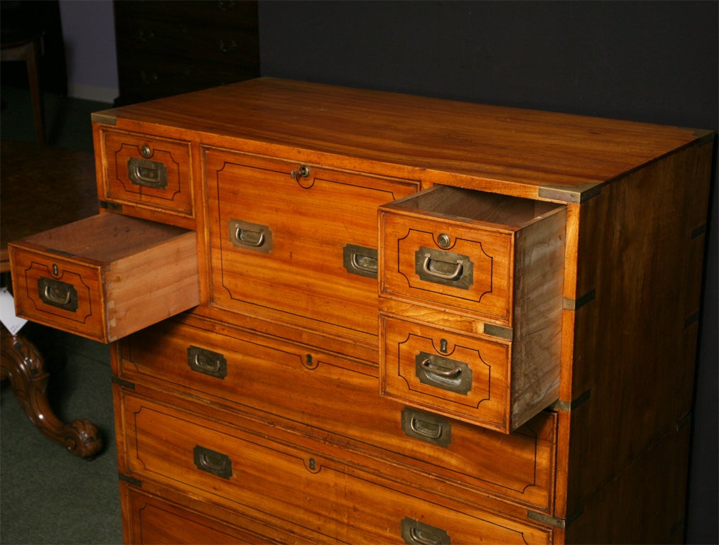 Teak A very good 19th century Colonial chest of drawers. For Sale