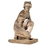 Cast Stone Statue of Kneeling Woman