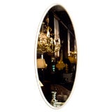 Vintage White Lacquered Oval Mirror