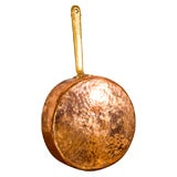19 th C. Swedish large copper pan with solid brass handle