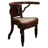 A Rare 1830'S Chinese Export Rosewood and Marble Reading Chair