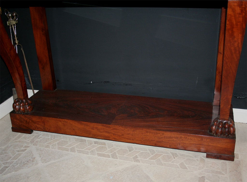 French Empire Marble Top Mahogany Console