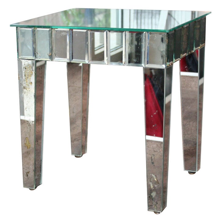 1940's Hollywood Mirrored Side Table
