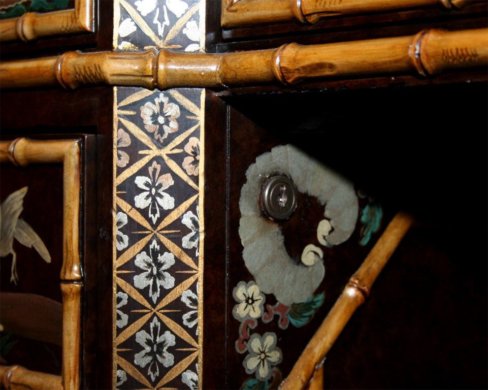 Exquisitely Detailed Chinoiserie Motif Partner's Pedestal Desk 5