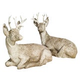 PAIR Cast Stone "Stags"