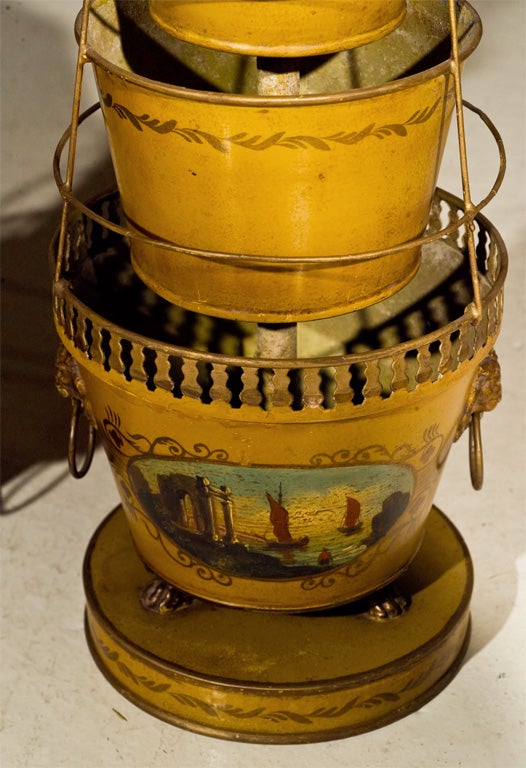 Pair Tole Topiary Cachepots