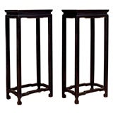 Pair of black lacquer stands