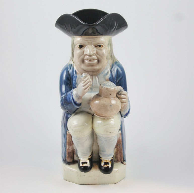 A fine Ralph Wood pottery miniature toby jug decorated in translucent glazes