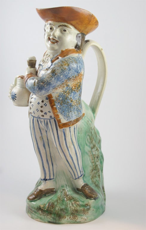 Pottery Prattware Hearty Good Fellow Toby Jug