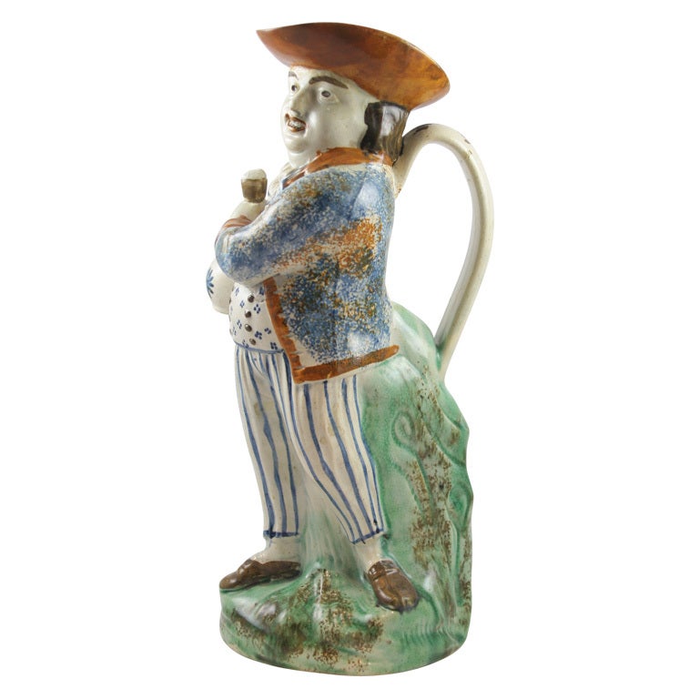 Prattware Hearty Good Fellow Toby Jug