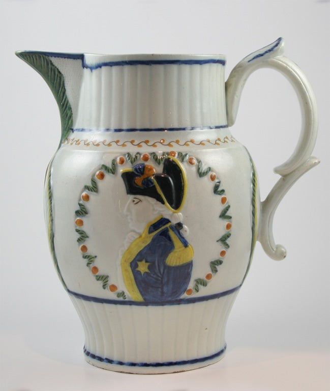 A rare impressed HAWLEY pearlware pitcher with the 