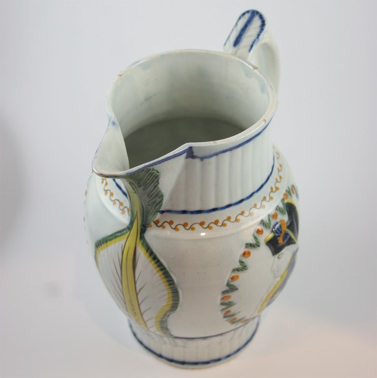 Prattware Royal Sufferers & Duke of York Pitcher In Excellent Condition For Sale In New York, NY