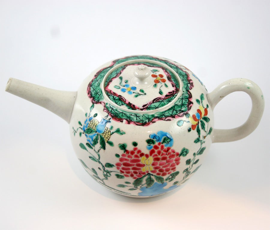 18th Century and Earlier English Saltglazed Stoneware Teapot For Sale