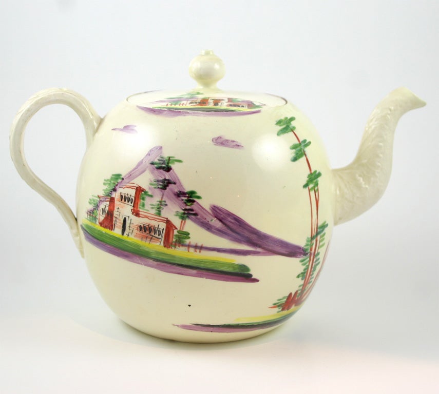 Pottery English Creamware Teapot For Sale