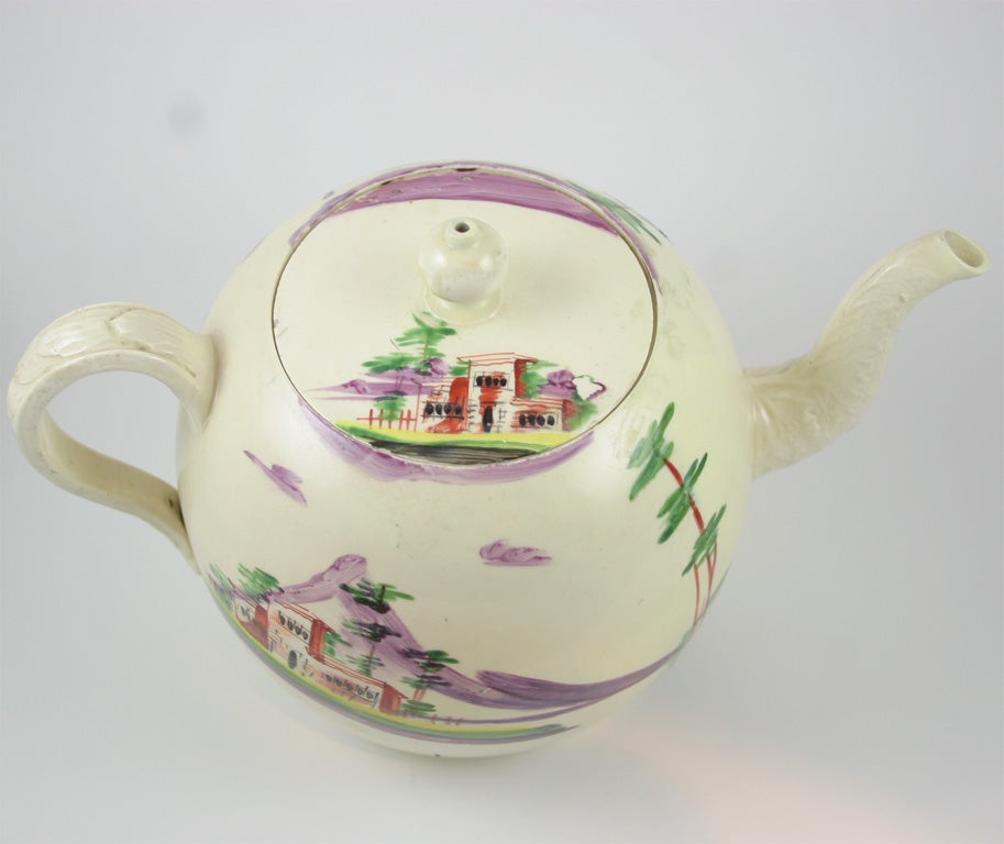 English Creamware Teapot For Sale 1