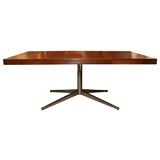 Florence Knoll walnut partner's desk on chrome frame-1960's
