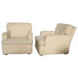 Pair Wooly Club Chairs 1960s
