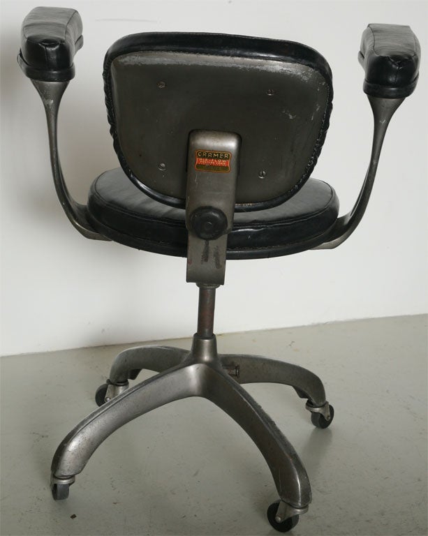 Aluminum 1950s Ergonomic Desk Chair