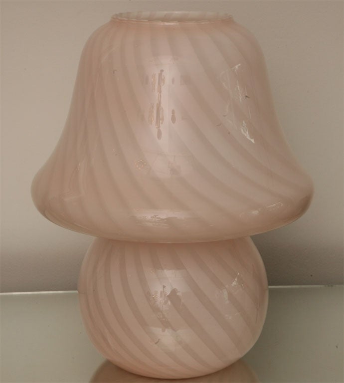 murano mushroom lamp pink
