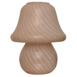 Pale Pink Vintage Mushroom Lamp by Vetri Murano