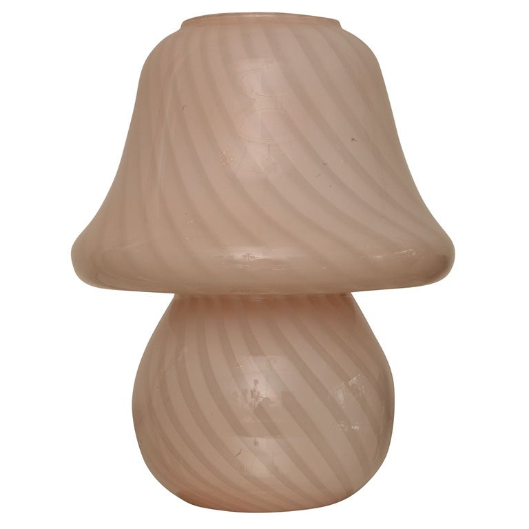 Pale Pink Vintage Mushroom Lamp by Vetri Murano