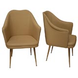 Gorgeous 50's Italian Brass Chairs in the Manner of Gio Ponti