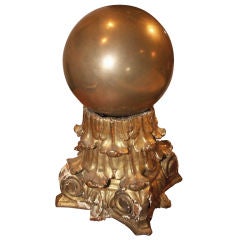 Turn of the century Gazing ball on Carved Italian Stand